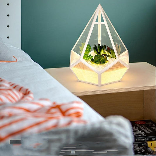 Simple Hollow Out Diamond Bedside Lamp - Town And Country Lighting