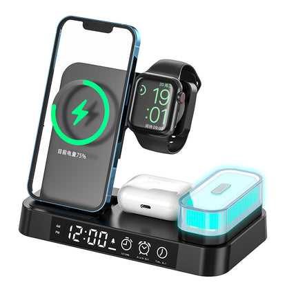 3 In 1 Multifunction Wireless Charger Station With Alarm Clock - Town And Country Lighting